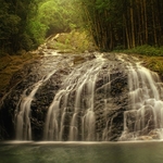 resun waterfall ( Lingga Island )