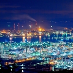 Night view of the Mizushima plant