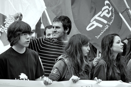 Jovens em protesto 