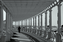 In the shade of the pergola __ 