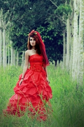 women's red dress 