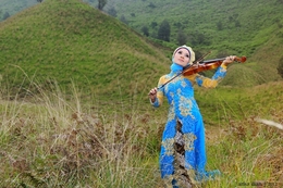 The Violinist in Mount Bromo 