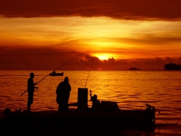 Silhouette at losari beach 