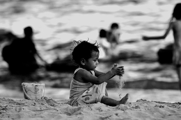 playing on the beach____ 