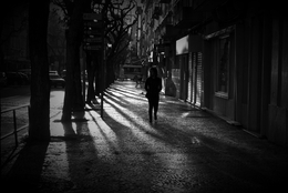 Alone on the street ___ 