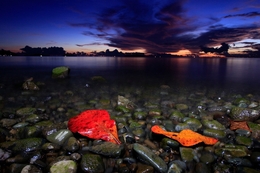 Sunset and Sparkling Stone 