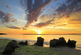 stones in sunset 