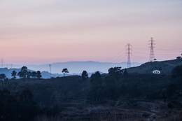 Entardecer com neblina em Abril 