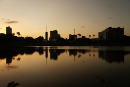 Sunset at the pond park 